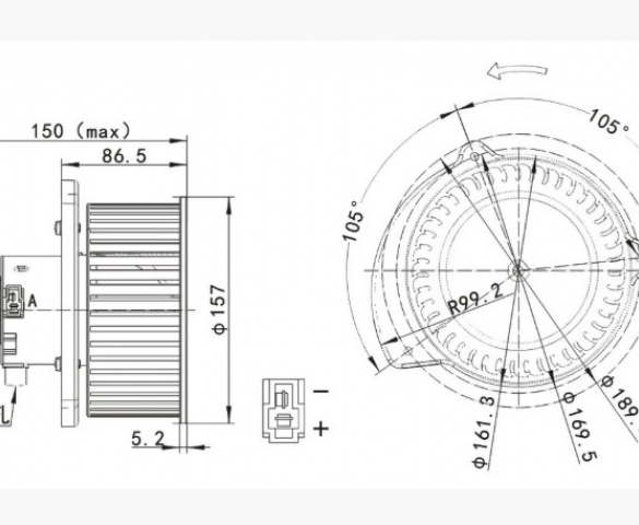 Мотор отопителя для Hitachi ZAX2003 ZAX2403 ZAX3303  в Москве