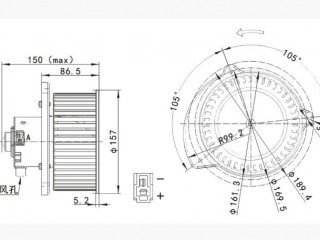 Мотор отопителя для Hitachi ZAX2003 ZAX2403 ZAX3303 в Москве