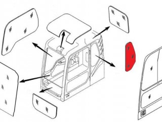 Стекло кабины левое за дверью триплекс 4651657 HITACHI серия ZAXIS3 в Москве